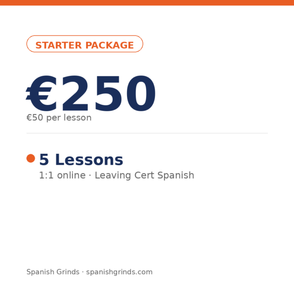 Starter package: 5 Leaving Cert Spanish lessons for 250 euros